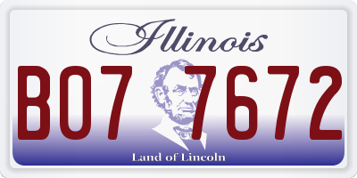 IL license plate B077672