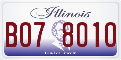 IL license plate B078010