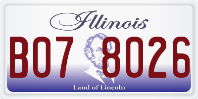IL license plate B078026