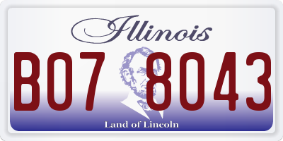 IL license plate B078043