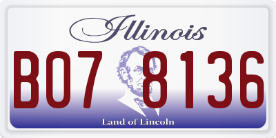 IL license plate B078136