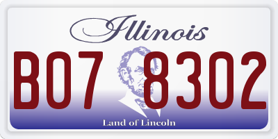 IL license plate B078302