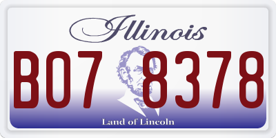IL license plate B078378