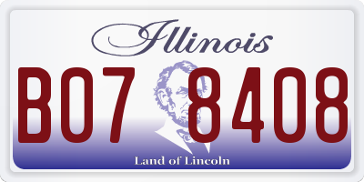 IL license plate B078408