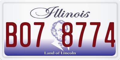 IL license plate B078774