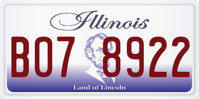 IL license plate B078922