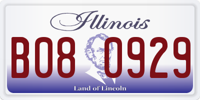 IL license plate B080929