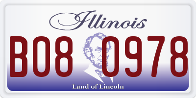 IL license plate B080978