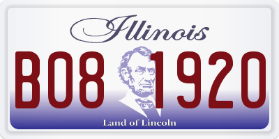 IL license plate B081920