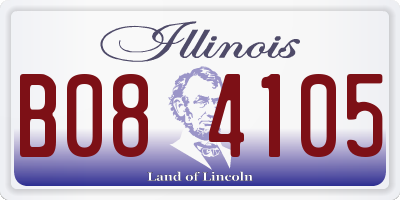 IL license plate B084105