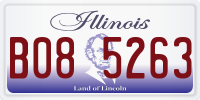 IL license plate B085263