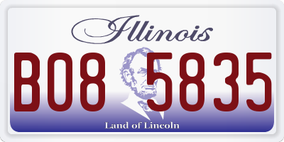IL license plate B085835