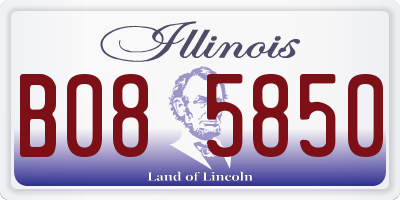 IL license plate B085850