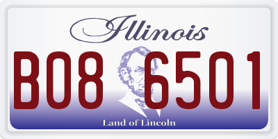 IL license plate B086501
