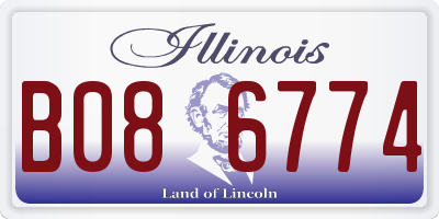 IL license plate B086774