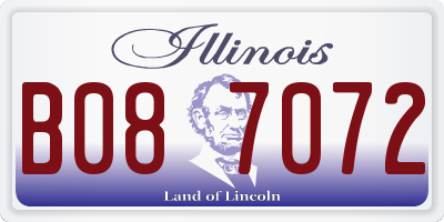 IL license plate B087072