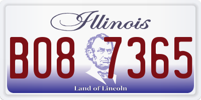 IL license plate B087365