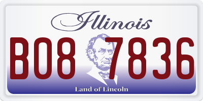 IL license plate B087836