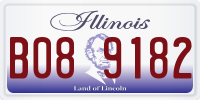 IL license plate B089182