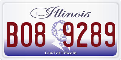 IL license plate B089289