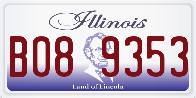 IL license plate B089353