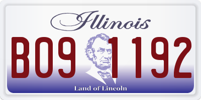 IL license plate B091192