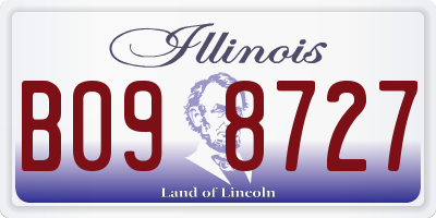 IL license plate B098727