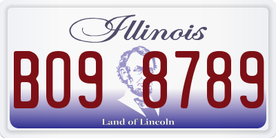 IL license plate B098789