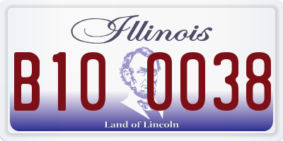 IL license plate B100038