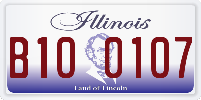 IL license plate B100107