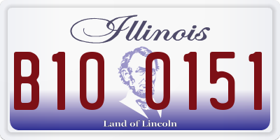 IL license plate B100151