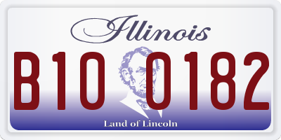 IL license plate B100182