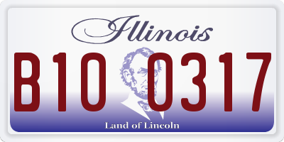 IL license plate B100317