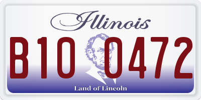 IL license plate B100472