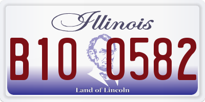 IL license plate B100582