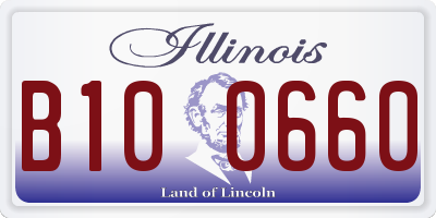 IL license plate B100660