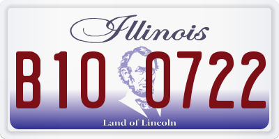 IL license plate B100722