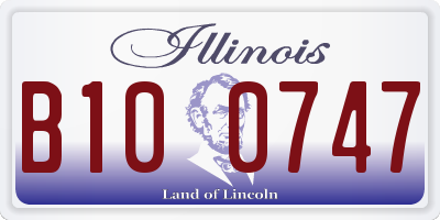 IL license plate B100747