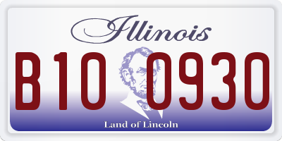 IL license plate B100930
