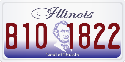 IL license plate B101822