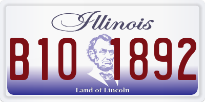 IL license plate B101892