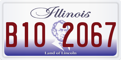 IL license plate B102067