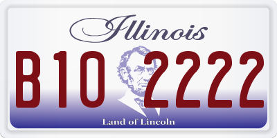 IL license plate B102222