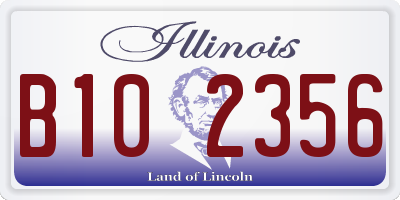IL license plate B102356
