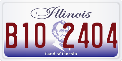 IL license plate B102404