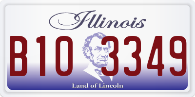 IL license plate B103349