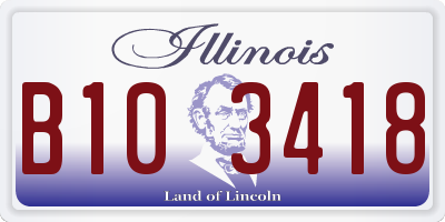 IL license plate B103418