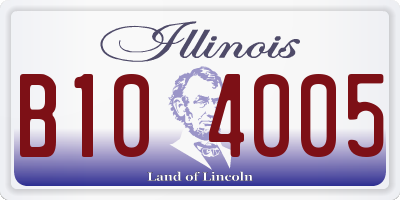 IL license plate B104005
