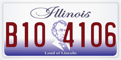 IL license plate B104106