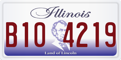 IL license plate B104219